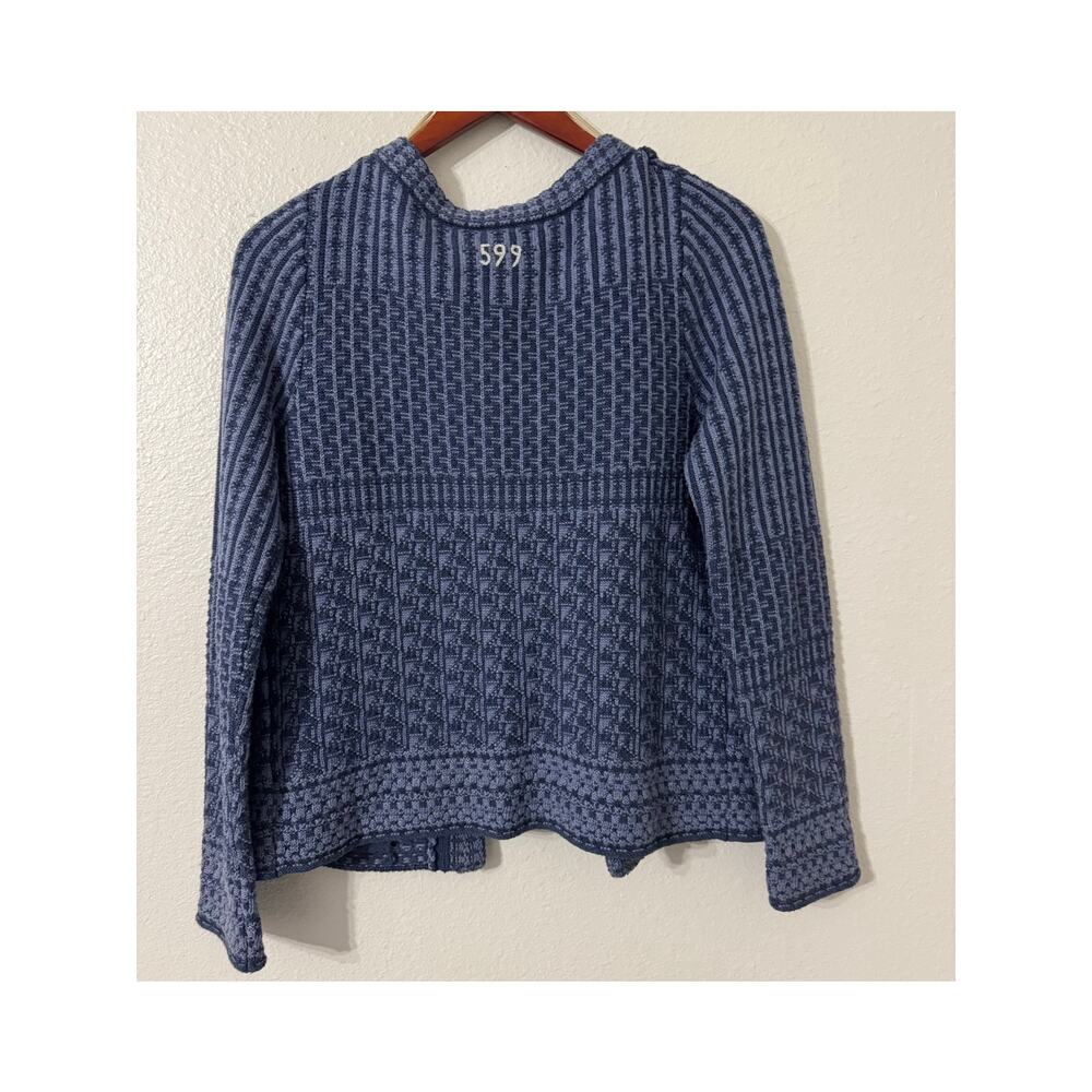 Odd Molly Blue V-Neck Snap Front Knit Cardigan Size 1 US Small/ 6 - Picture 6 of 10